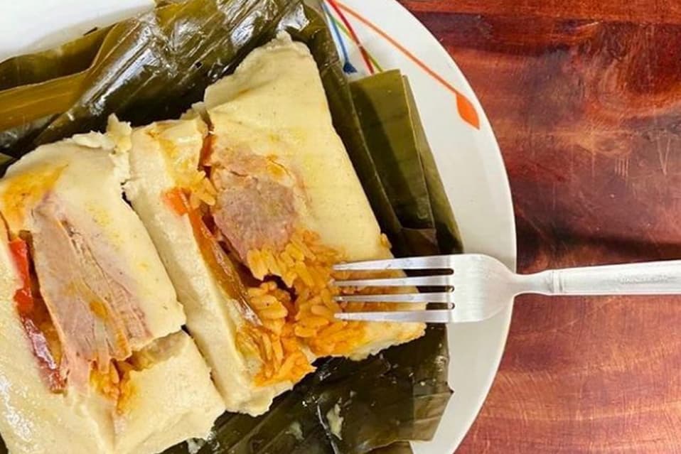 The Christmas tamal — wrapped in banana leaf, made with the whole family, eaten with coffee and love.
