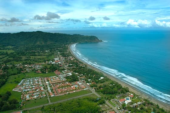 Jaco Beach stretches along the central Pacific coast, the closest beach town to San Jose.
