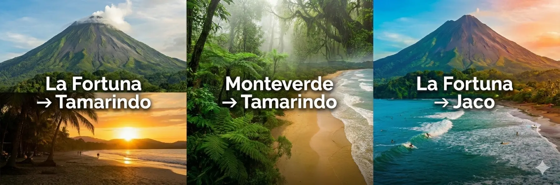 3 Popular Routes from La Fortuna & Monteverde to Costa Rica's Best Beaches